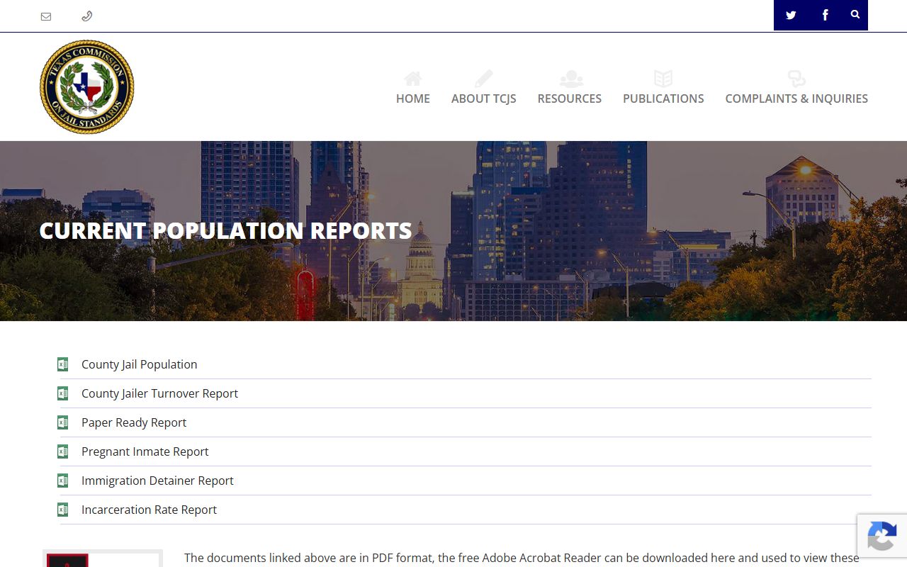 Zapata County inmate population TCJS reports page